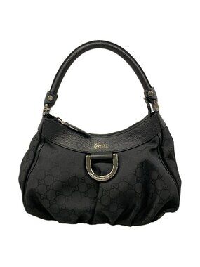 Gucci Handbag Abbey GG Pattern Black Leather